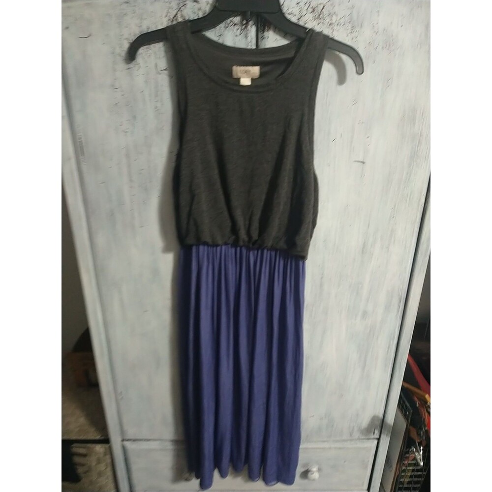 Loft Maxi Sleeveless Dress Gray,Blue Mp Classic
